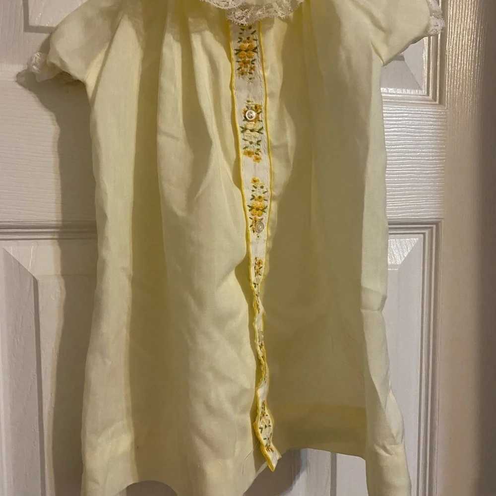 Vintage Embroidered Dress - Size 0/3 Months